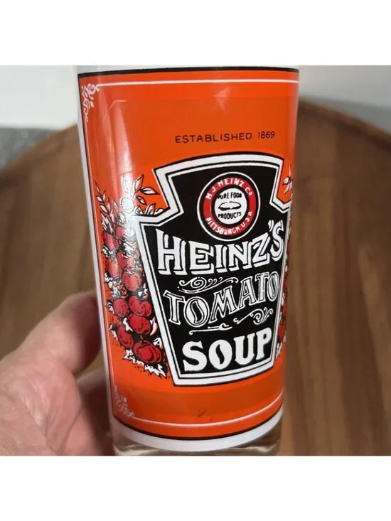 Vintage Pop Art Georges Briard Heinz Tomato Soup Can Label Beverage Glass - Picture 10 of 11